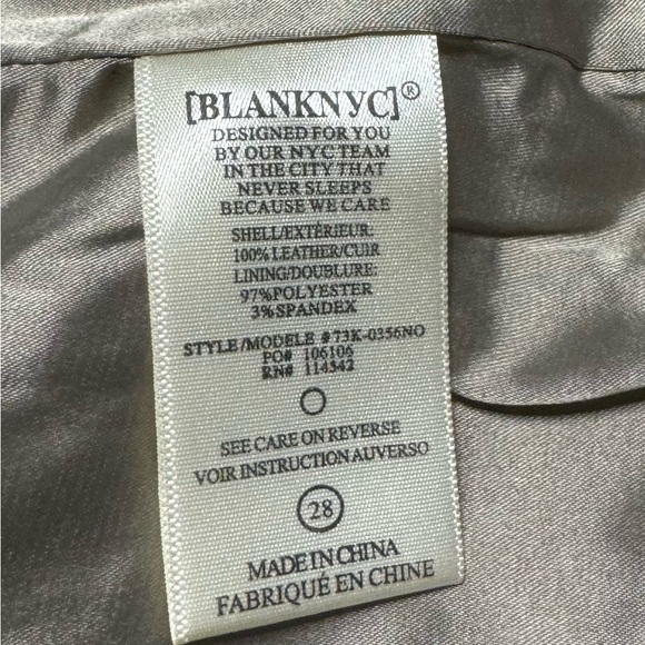 Blank NYC | Women’s Genuine Leather Beige Mini Skirt | Sz 28 - Picture 12 of 13